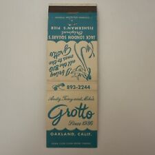 Vintage 1960s Grotto Jack London Square Oakland CA Matchbook Cover picture