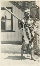 Postcard RPPC New Zealand 1920s Native Maori Warrior  23-3950 picture