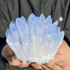380G New Find Blue Phantom Quartz Crystal Cluster Mineral Specimen Healing. picture