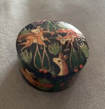 Vintage Animal-theme Hand Painted Lacquered Paper Mache Trinket Box India picture