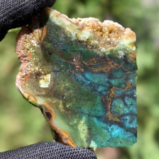 41gr  Rare Opalized Petrified Wood Copper Inside Slab 1SEP17 picture