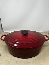 Le Creuset #31 Burgundy Red Enamel Cast Iron Oval Dutch Oven Pot 6.75 qt picture