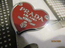 PRADA   CHARM SILVER tone metal , RED 32X29MM  LOT 1 picture