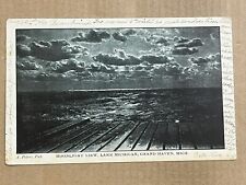 Postcard Grand Haven MI Lake Michigan Moonlight Night View Vintage UDB picture
