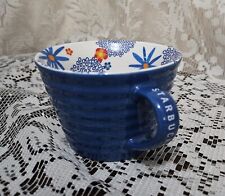 Starbucks 2007 Blue Floral Ribbed  Coffee Tea Mug Cups 12 Oz picture