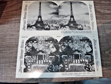 2 Vintage 1907 Victorian Stereograph Photo Cards Paris Eiffel Tower views picture