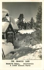 Postcard RPPC 1941 California Mono Mammoth Penguin Cafe winter Muench 23-12097 picture