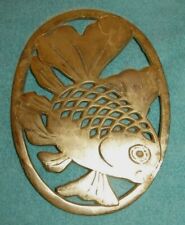Vintage Koi Fish Brass Trivet - 8-3/4 x 6-1/4 inches picture