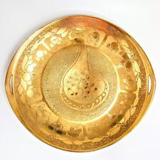 Osborne Antoinette Peacock China Art Studio Gold Handled Platter Signed 1930's  picture