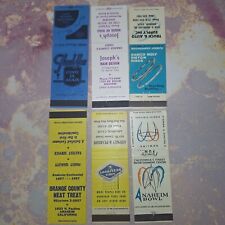VINTAGE LOT OF 6 MATCH BOOK COVERS FROM ANAHEIM, CALIFORNIA picture