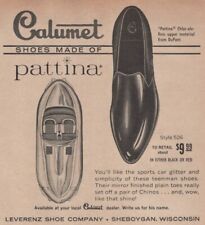 Calumet Mens Dress Shoes Boat Pattina shape boating Vintage Print Ad Page picture