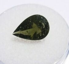 Authentic natural faceted Moldavite 2.15 carats pear shaped about 11x8x5mm picture