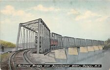 J44/ Owego New York Postcard c1910 Railroad Bridge Susquehanna River 316 picture