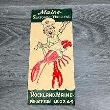 Vtg Maine Seafood Festival 16th Annual Rockland Brochure 1962 Paper Flyer Used picture