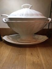 Vintage WM Adams & Sons Real Ironstone China Soup Tureen w/ Spoon Lid 12