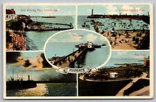 England Margate Boating Pool Cliftonville Kiddies Boating Sunset Oval Postcard picture