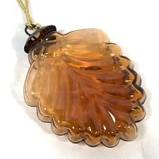 MIDWEST KUGEL Brown Amber Gold Glass Leaf Christmas Ornament 4.5