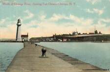 c1910 Mouth Oswego River Fort Ontario  Lighthouse Owego NY P493 picture