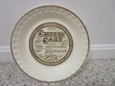 Vint. Cheese Cake Pie Plate Dish Recipe Jeannette Country Harvest Royal China Co picture
