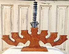 VTG Swedish Hand Carved Wooden Seven Arm Candlestick Holder Substantial MCM 24
