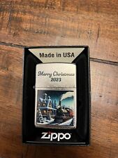 MERRY CHRISTMAS 2023 STEAM TRAIN LOCOMOTIVE ZIPPO LIGHTER MINT IN BOX picture