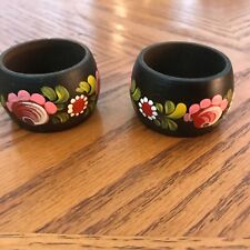 VTG Pair NORWEGIAN  Hand-Painted Napkin Rings (from Norway) picture