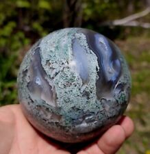 88MM 2LB4.4OZ MOSS AGATE SPHERE, INTERTWINED MOSS PATTERN✨, DISPLAY SPHERE  picture