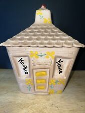 Vintage Hand Painted Ceramic Schoolhouse Cookie Kookie House Jar Storage 1940-50 picture