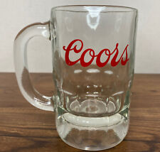 Vintage COORS Beer Mug Heavy Weighted Clear Glass SHORTY 10 Ounces 5