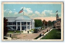 c1920's Colonial Amusement Building Put-In-Bay Ohio OH Unposted Flags Postcard picture