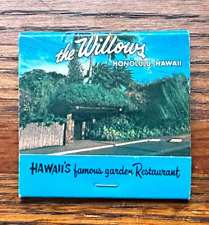 THE WILLOWS RESTAURANT MATCHBOOK Honolulu Hawaii Famous Garden Restaurant FULL picture