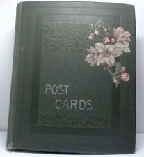 Antique European Postcard Album 184 Postcards Most Posted w/ Correspondence picture