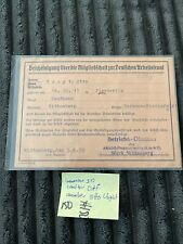 WWII 1939 German ID Identification card For DAF Member Otto Voigt picture