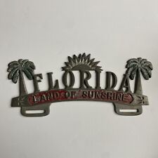 Vintage Original 1950`s Florida Land of Sunshine License Plate Topper picture