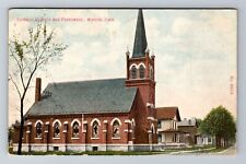 Marion IA-Iowa, Catholic Church & Parsonage, c1910 Antique Vintage Postcard picture