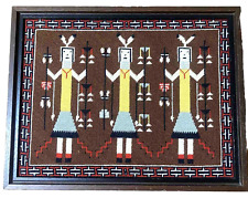 YEI Navajo Native American Dream 3 Figures Wall Hanging Indian Art Vintage picture