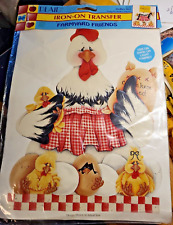 Plaid Iron on Color Transfer 1994 Farmyard Friends Chicken Chicks Mother Hen NEW picture