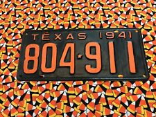 1941  TEXAS  PASSENGER  LICENSE  PLATE  804911 picture