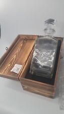 Harley-Davidson Glass Decanter in Wood Box - NEW OPEN BOX picture