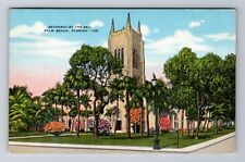 Palm Beach FL-Florida, Bethesda-By-The-Sea Church, Vintage c1949 Postcard picture