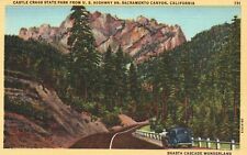 Postcard CA Sacramento Canyon Castle Crags State Park Highway 99 Vintage PC J356 picture