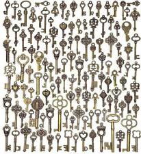 Lot of 125 Vintage Style Antique Skeleton Furniture Cabinet Old Lock Keys Jewelr picture