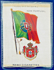 Antique NEBO Cigarettes Tobacco Silk New Portugal Flag Factory #7 New Jersey picture
