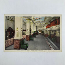 Postcard Illinois Chicago IL Breevort Hotel Lobby Madison Unposted 1930s  picture