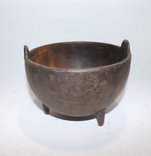 Vintage Small Cast Iron Cauldron Pot Kettle Mini 3 Leg Footed No Handle 5.5