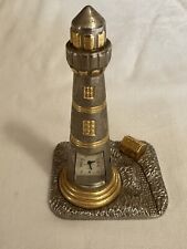 Vintage Ganz Lighthouse Clock Two Tone Brass And Chrome picture