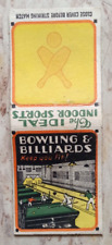 VINTAGE MATCHBOOK COVER BOWLING & BILLIARDS THE IDEAL INDOOR SPORTS picture