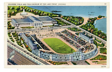 Soldier Field & Field Museum Lake Front Chicago Illinois c1937 Vintage Postcard picture