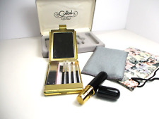 VINTAGE COLIBRI ATOMIZER AND COMPACT MAKEUP BRUSH SET IN CASE NEW OLD STOCK picture