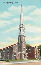 Galena Illinois~First Presbyterian Church~1953 Postcard picture